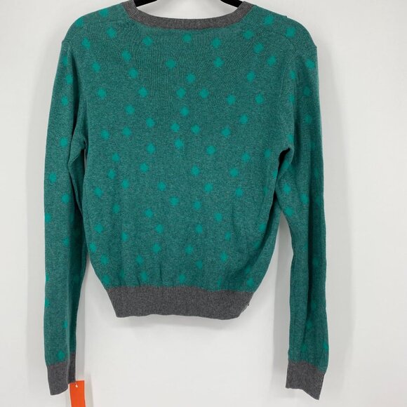 CAbi Gray & Green Cotton Cardigan | Cozy V-Neck Design - Picture 3 of 7